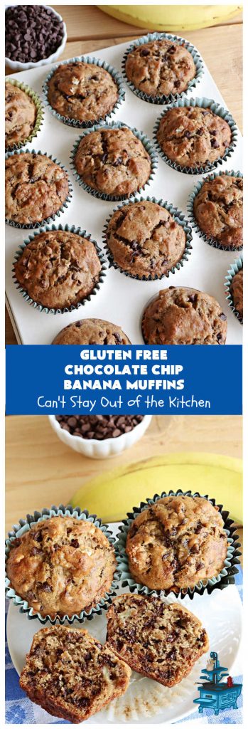 Gluten Free Chocolate Chip Banana Muffins | Can't Stay Out of the Kitchen