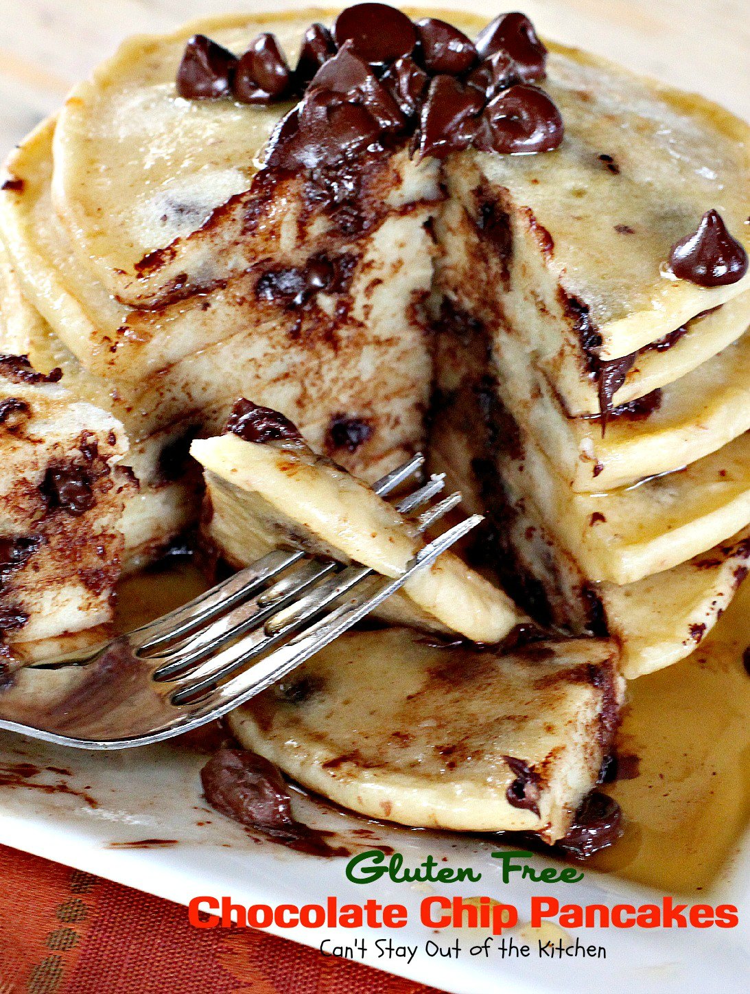 Gluten Free Chocolate Chip Pancakes | Can't Stay Out of the Kitchen