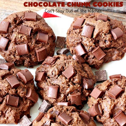 Gluten Free Chocolate Chunk Cookies | Can't Stay Out of the Kitchen | these awesome #cookies are the perfect #dessert for #MemorialDay, backyard barbecues or other summer fun. #chocolate #tailgating #glutenfree