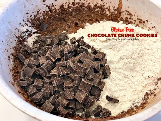 Gluten Free Chocolate Chunk Cookies | Can't Stay Out of the Kitchen | these awesome #cookies are the perfect #dessert for #MemorialDay, backyard barbecues or other summer fun. #chocolate #tailgating #glutenfree