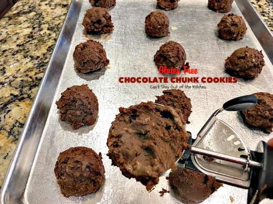 Gluten Free Chocolate Chunk Cookies | Can't Stay Out of the Kitchen | these awesome #cookies are the perfect #dessert for #MemorialDay, backyard barbecues or other summer fun. #chocolate #tailgating #glutenfree