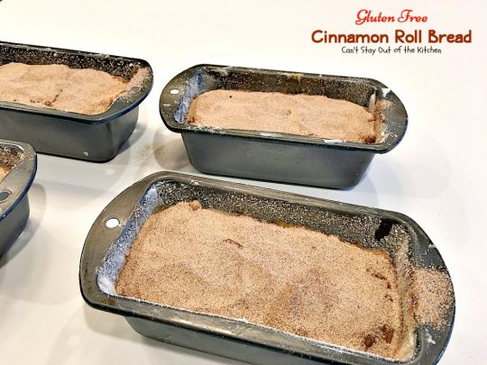 Gluten Free Cinnamon Roll Bread | Can't Stay Out of the Kitchen | awesome #bread that's reminiscent of eating #cinnamonrolls yet this one is #glutenfree! Great for a #holiday #breakfast. #pecans #cinnamonchips