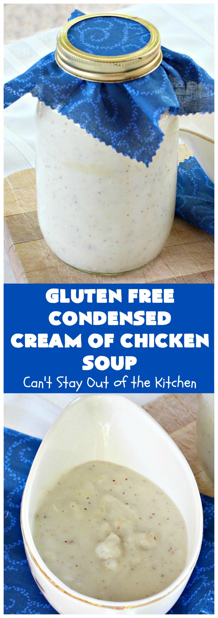 Gluten Free Condensed Cream of Chicken Soup | Can't Stay Out of the Kitchen | this is an excellent #recipe as a substitute for canned condensed #CreamOfChickenSoup. This incredibly easy #soup took only about 10 minutes to whip up! #GlutenFree #GlutenFreeCondensedCreamOfChickenSoup