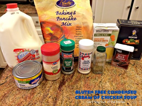 Gluten Free Condensed Cream of Chicken Soup | Can't Stay Out of the Kitchen | this is an excellent #recipe as a substitute for canned condensed #CreamOfChickenSoup. This incredibly easy #soup took only about 10 minutes to whip up! #GlutenFree #GlutenFreeCondensedCreamOfChickenSoup