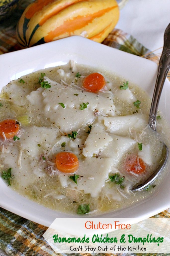 Gluten Free Chicken & Dumplings | Can't Stay Out of the Kitchen | my mom's terrific #chicken and #dumplings but made with #glutenfree flour instead. #soup