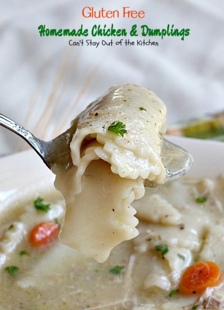 Gluten Free Chicken & Dumplings | Can't Stay Out of the Kitchen | my mom's terrific #chicken and #dumplings but made with #glutenfree flour instead. #soup