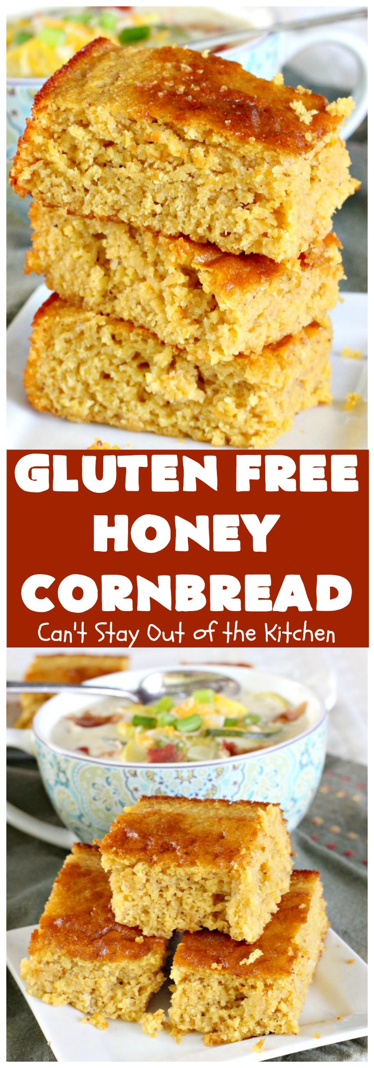 Gluten Free Honey Cornbread | Can't Stay Out of the Kitchen