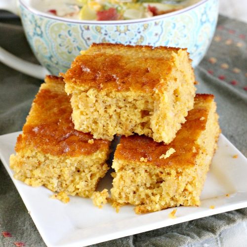 Gluten Free Honey Cornbread | Can't Stay Out of the Kitchen | This is my favorite #cornbread #recipe. I can eat the whole batch by myself! Terrific with soups, chili or any Tex-Mex entree. #GlutenFree #GlutenFreeHoneyCornbread