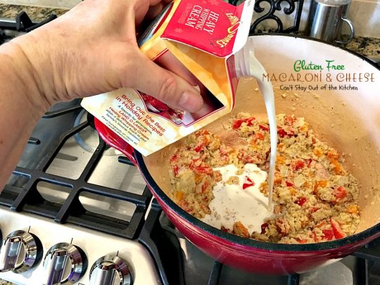 Gluten Free Macaroni & Cheese | Can't Stay Out of the Kitchen | one of the BEST #Mac&Cheese dishes you'll ever eat. Very creamy sauce uses cream, half-and-half and 3 #cheeses! #glutenfree #macaroniandcheese