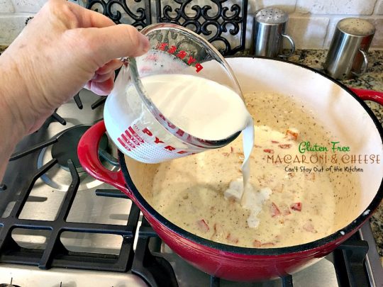 Gluten Free Macaroni & Cheese | Can't Stay Out of the Kitchen | one of the BEST #Mac&Cheese dishes you'll ever eat. Very creamy sauce uses cream, half-and-half and 3 #cheeses! #glutenfree #macaroniandcheese
