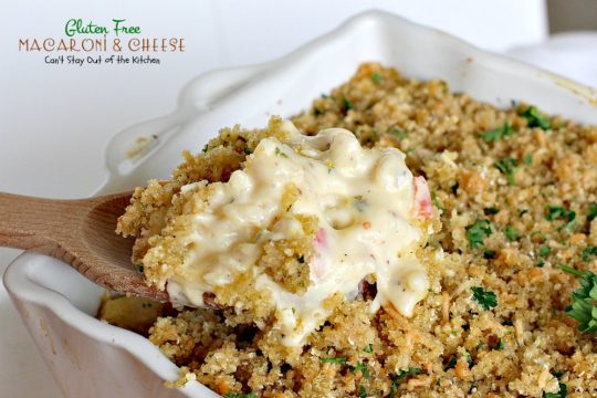 Gluten Free Macaroni & Cheese | Can't Stay Out of the Kitchen | one of the BEST #Mac&Cheese dishes you'll ever eat. Very creamy sauce uses cream, half-and-half and 3 #cheeses! #glutenfree #macaroniandcheese