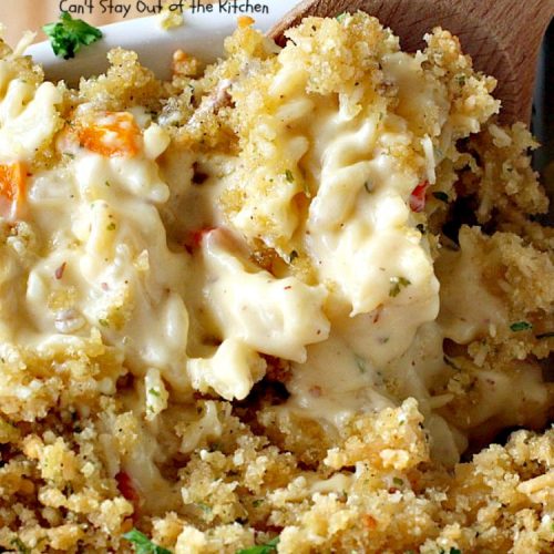 Gluten Free Macaroni & Cheese | Can't Stay Out of the Kitchen | one of the BEST #Mac&Cheese dishes you'll ever eat. Very creamy sauce uses cream, half-and-half and 3 #cheeses! #glutenfree #macaroniandcheese