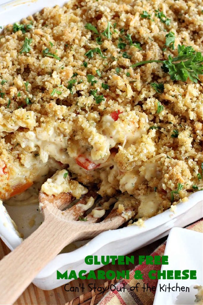 Gluten Free Macaroni & Cheese | Can't Stay Out of the Kitchen | one of the BEST #MacAndCheese dishes you'll ever eat. If you want comfort food, this extra creamy version uses 3 #cheeses! Terrific for family or company dinners. #GlutenFree #MacaroniAndCheese #FavoriteMacAndCheese #GlutenFreeMacaroniAndCheese