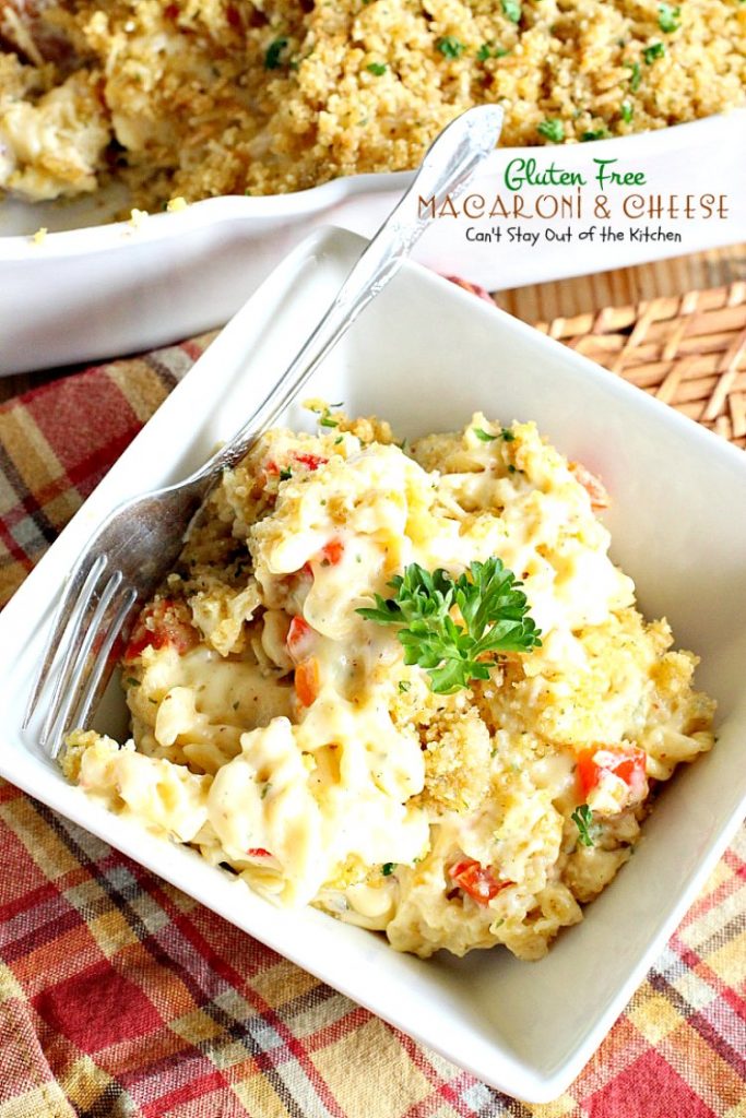 Gluten Free Macaroni & Cheese | Can't Stay Out of the Kitchen | one of the BEST #Mac&Cheese dishes you'll ever eat. Very creamy sauce uses cream, half-and-half and 3 #cheeses! #glutenfree #macaroniandcheese