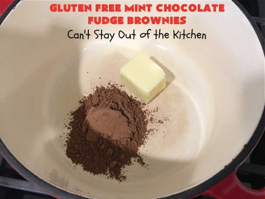 Gluten Free Mint Chocolate Fudge Brownies | Can't Stay Out of the Kitchen | these minty, #fudgy, #chocolaty #brownies are the ultimate in rich, decadent and heavenly! They're made with #Walmart's #MintFudgeFlavoredBakingChips. They are equally good using either regular or #GlutenFree flour. Perfect for #tailgating parties, potlucks, backyard BBQs or even #holiday #baking. #Mint #Chocolate #Fudge #dessert #FudgeDessert #ChocolateDessert #ChristmasCookieExchange #GlutenFreeMintChocolateFudgeBrownies