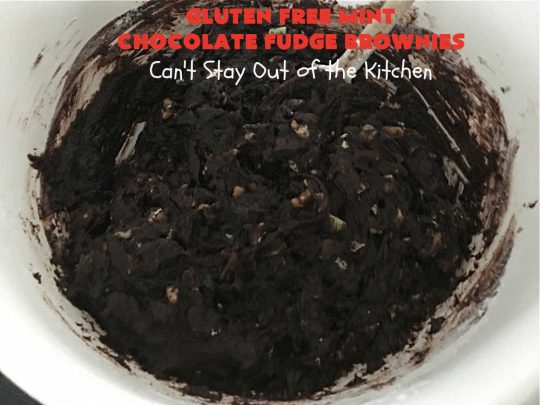 Gluten Free Mint Chocolate Fudge Brownies | Can't Stay Out of the Kitchen | these minty, #fudgy, #chocolaty #brownies are the ultimate in rich, decadent and heavenly! They're made with #Walmart's #MintFudgeFlavoredBakingChips. They are equally good using either regular or #GlutenFree flour. Perfect for #tailgating parties, potlucks, backyard BBQs or even #holiday #baking. #Mint #Chocolate #Fudge #dessert #FudgeDessert #ChocolateDessert #ChristmasCookieExchange #GlutenFreeMintChocolateFudgeBrowniesGluten Free Mint Chocolate Fudge Brownies | Can't Stay Out of the Kitchen | these minty, #fudgy, #chocolaty #brownies are the ultimate in rich, decadent and heavenly! They're made with #Walmart's #MintFudgeFlavoredBakingChips. They are equally good using either regular or #GlutenFree flour. Perfect for #tailgating parties, potlucks, backyard BBQs or even #holiday #baking. #Mint #Chocolate #Fudge #dessert #FudgeDessert #ChocolateDessert #ChristmasCookieExchange #GlutenFreeMintChocolateFudgeBrownies
