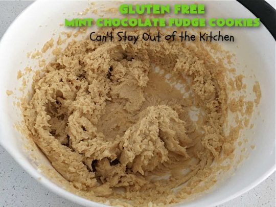 Gluten Free Mint Chocolate Fudge Cookies | Can't Stay Out of the Kitchen | these delightful #GlutenFree #cookies are perfect for #holidays when you want to share a #dessert with your friends & family. Excellent for a #ChristmasCookieExchange or #HolidayBaking. #holiday #Mint #chocolate #fudge #GlutenFreeDessert #GlutenFreeMintChocolateFudgeCookies