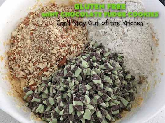 Gluten Free Mint Chocolate Fudge Cookies | Can't Stay Out of the Kitchen | these delightful #GlutenFree #cookies are perfect for #holidays when you want to share a #dessert with your friends & family. Excellent for a #ChristmasCookieExchange or #HolidayBaking. #holiday #Mint #chocolate #fudge #GlutenFreeDessert #GlutenFreeMintChocolateFudgeCookies