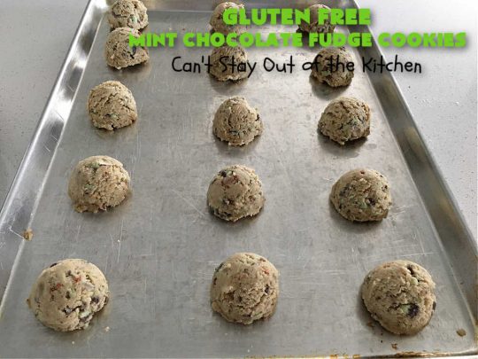 Gluten Free Mint Chocolate Fudge Cookies | Can't Stay Out of the Kitchen | these delightful #GlutenFree #cookies are perfect for #holidays when you want to share a #dessert with your friends & family. Excellent for a #ChristmasCookieExchange or #HolidayBaking. #holiday #Mint #chocolate #fudge #GlutenFreeDessert #GlutenFreeMintChocolateFudgeCookies