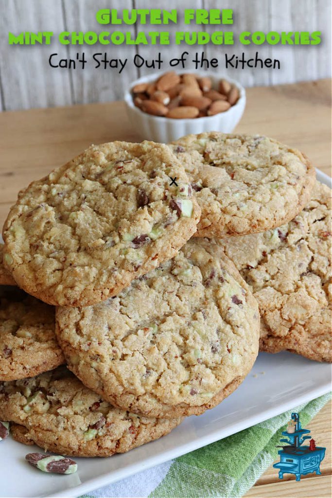 Gluten Free Mint Chocolate Fudge Cookies | Can't Stay Out of the Kitchen | these delightful #GlutenFree #cookies are perfect for #holidays when you want to share a #dessert with your friends & family. Excellent for a #ChristmasCookieExchange or #HolidayBaking. #holiday #Mint #chocolate #fudge #GlutenFreeDessert #GlutenFreeMintChocolateFudgeCookies