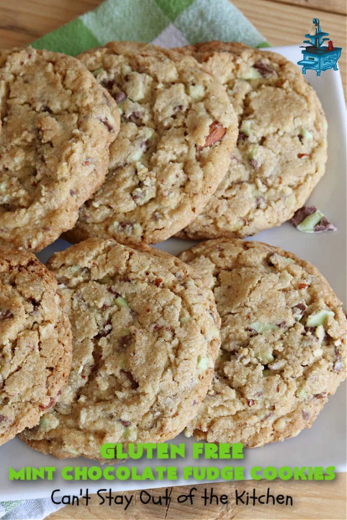 Gluten Free Mint Chocolate Fudge Cookies | Can't Stay Out of the Kitchen | these delightful #GlutenFree #cookies are perfect for #holidays when you want to share a #dessert with your friends & family. Excellent for a #ChristmasCookieExchange or #HolidayBaking. #holiday #Mint #chocolate #fudge #GlutenFreeDessert #GlutenFreeMintChocolateFudgeCookies
