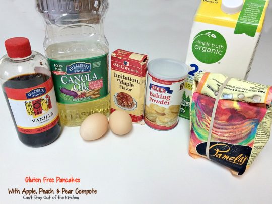 Gluten Free Pancakes with Apple, Peach & Pear Compote | Can't Stay Out of the Kitchen | absolutely delectable #pancakes with a naturally sweet compote. Great idea for a #holiday #breakfast. Healthy, #cleaneating #glutenfree