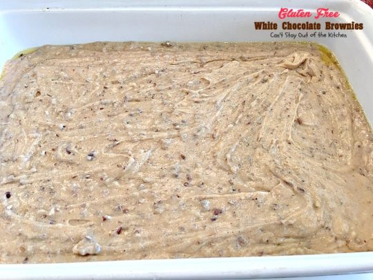 Gluten Free White Chocolate Brownies | Can't Stay Out of the Kitchen | these amazing #fudgy #brownies are made with #Ghirardelli white #chocolate. Great for #tailgating! #glutenfree #dessert
