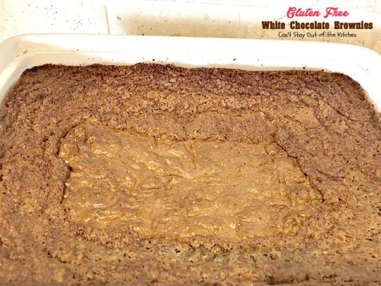 Gluten Free White Chocolate Brownies | Can't Stay Out of the Kitchen | these amazing #fudgy #brownies are made with #Ghirardelli white #chocolate. Great for #tailgating! #glutenfree #dessert