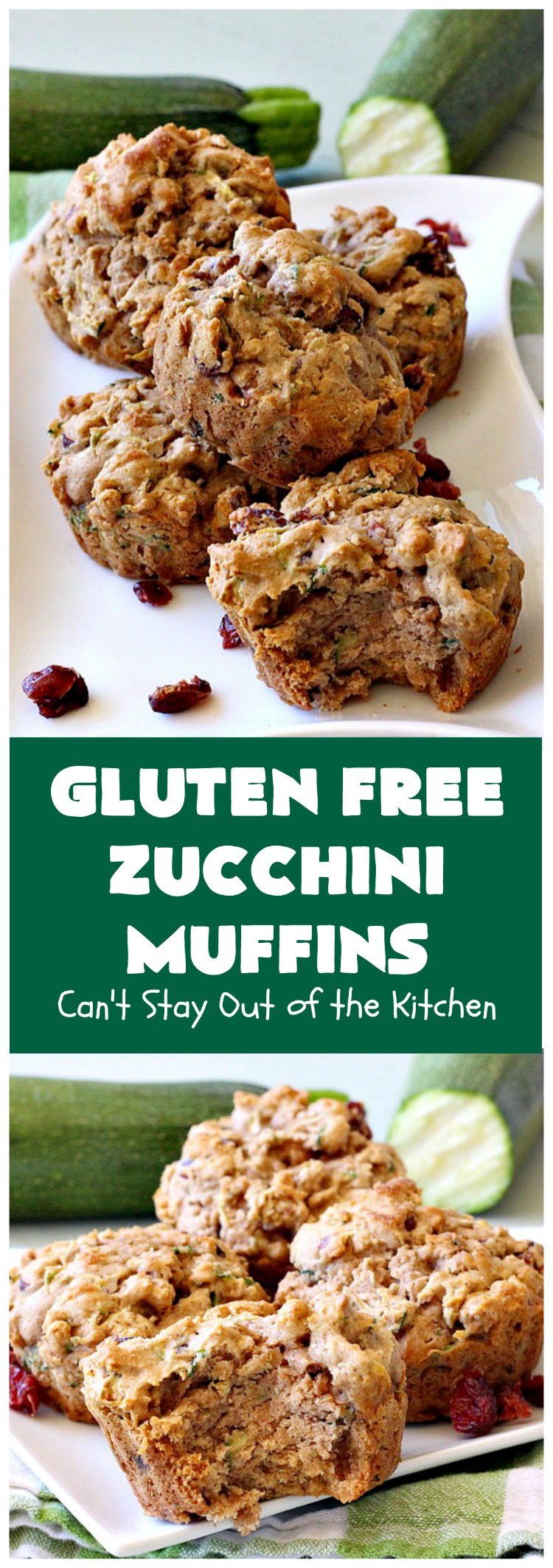 Gluten Free Zucchini Muffins | Can't Stay Out of the Kitchen | these #healthy, #GlutenFree #muffins are outrageously good! Filled with #zucchini, #DriedCranberries & #walnuts and just explode in taste. #ZucchiniMuffins #breakfast #Holiday #HolidayBreakfast #GlutenFreeZucchiniMuffins