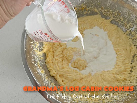 Grandma's Log Cabin Cookies | Can't Stay Out of the Kitchen | Cure your sweet tooth cravings with this vintage #cookie #recipe. It tastes like a #ShortbreadCookie since it's soft and puffy in texture. It's filled with #OrangeZest & #LemonJuice & absolutely delightful for #holiday #baking. Excellent for a #ChristmasCookieExchange, #tailgating or #Christmas parties, & sharing with family & friends. #dessert #HolidayDessert #OrangeDessert #LogCabinCookies #GrandmasLogCabinCookies
