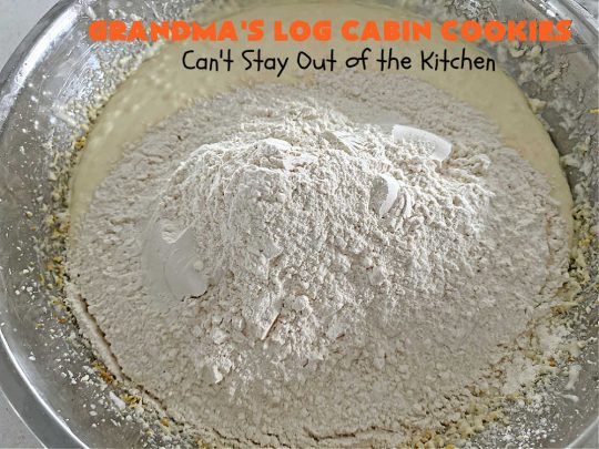 Grandma's Log Cabin Cookies | Can't Stay Out of the Kitchen | Cure your sweet tooth cravings with this vintage #cookie #recipe. It tastes like a #ShortbreadCookie since it's soft and puffy in texture. It's filled with #OrangeZest & #LemonJuice & absolutely delightful for #holiday #baking. Excellent for a #ChristmasCookieExchange, #tailgating or #Christmas parties, & sharing with family & friends. #dessert #HolidayDessert #OrangeDessert #LogCabinCookies #GrandmasLogCabinCookies