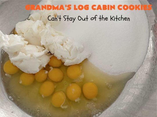 Grandma's Log Cabin Cookies | Can't Stay Out of the Kitchen | Cure your sweet tooth cravings with this vintage #cookie #recipe. It tastes like a #ShortbreadCookie since it's soft and puffy in texture. It's filled with #OrangeZest & #LemonJuice & absolutely delightful for #holiday #baking. Excellent for a #ChristmasCookieExchange, #tailgating or #Christmas parties, & sharing with family & friends. #dessert #HolidayDessert #OrangeDessert #LogCabinCookies #GrandmasLogCabinCookies