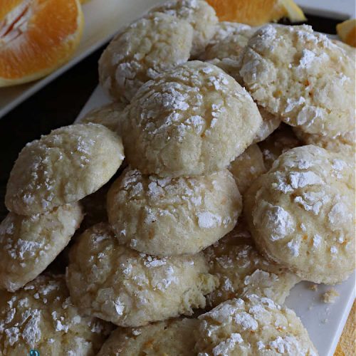 Grandma's Log Cabin Cookies | Can't Stay Out of the Kitchen | Cure your sweet tooth cravings with this vintage #cookie #recipe. It tastes like a #ShortbreadCookie since it's soft and puffy in texture. It's filled with #OrangeZest & #LemonJuice & absolutely delightful for #holiday #baking. Excellent for a #ChristmasCookieExchange, #tailgating or #Christmas parties, & sharing with family & friends. #dessert #HolidayDessert #OrangeDessert #LogCabinCookies #GrandmasLogCabinCookies