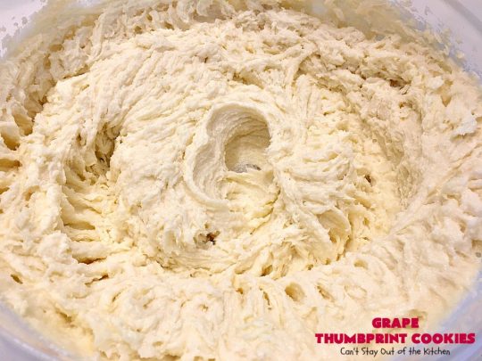 Grape Thumbprint Cookies | Can't Stay Out of the Kitchen | these amazing #cookies are filled with #grape jam & glazed with a powdered sugar icing. They're wonderful for any kind of #holiday or special occasion #baking. #dessert