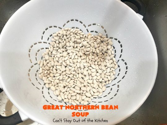 Great Northern Bean Soup | Can't Stay Out of the Kitchen | this is one of the BEST #HamAndBeanSoup #recipes I've ever eaten. This fantastic #GooseberryPatch #soup is hearty, filling, satisfying & irresistible comfort food. It's absolutely awesome served with #cornbread crumbed into it. Our company loved it! Great way to use up leftover #holiday #ham. #pork #GreatNorthernBeans #GreatNorthernBeanSoup #GlutenFree #ham #potatoes #carrots