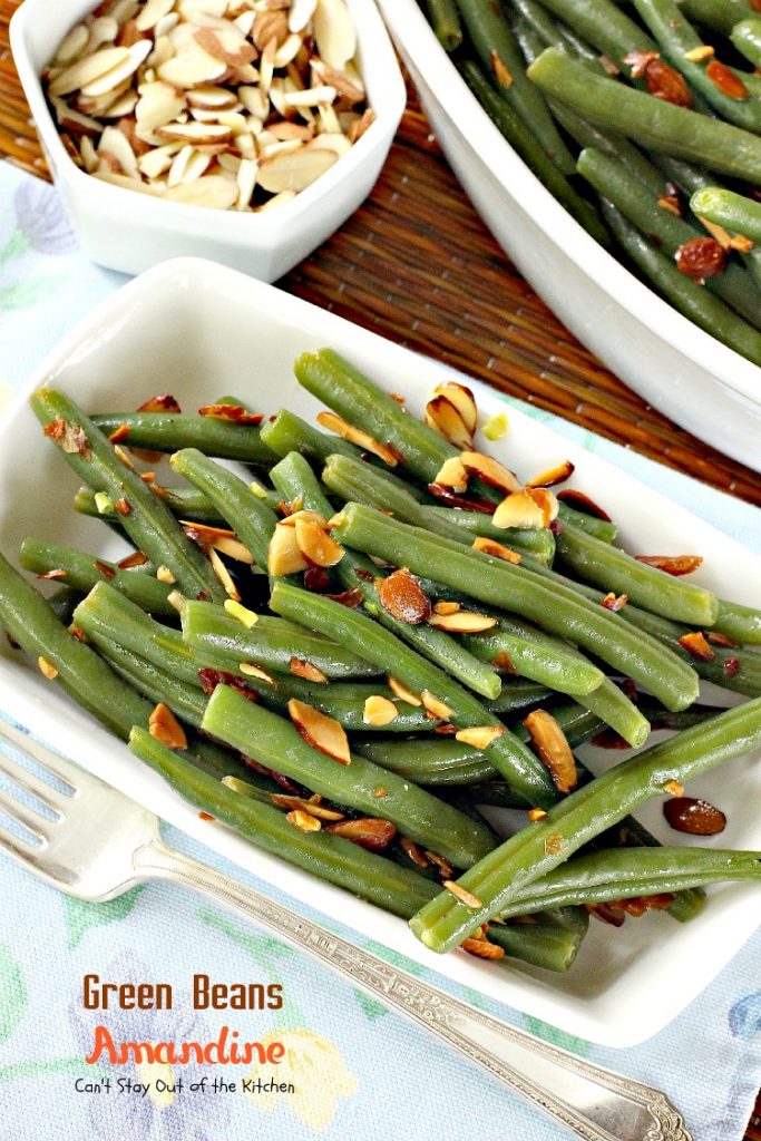 Green Beans Amandine | Can't Stay Out of the Kitchen | super quick, easy and delicious #sidedish. Healthy and low calorie, too. #greenbeans #glutenfree #vegan