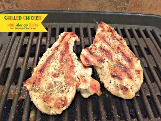 Grilled Chicken with Mango Salsa | Can't Stay Out of the Kitchen | incredibly easy & tasty #chicken entree. Refreshing summer fare that's healthy and low calorie with homemade #mango #salsa. #glutenfree