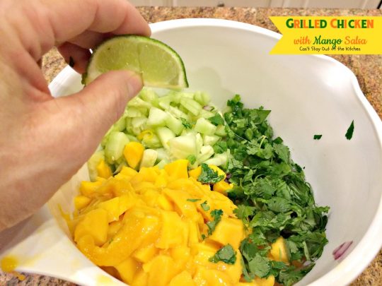 Grilled Chicken with Mango Salsa | Can't Stay Out of the Kitchen | incredibly easy & tasty #chicken entree. Refreshing summer fare that's healthy and low calorie with homemade #mango #salsa. #glutenfree