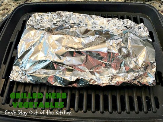 Grilled Herb Vegetables | Can't Stay Out of the Kitchen | this quick & easy 5-ingredient #recipe can be ready to serve in 20 minutes! Tasty, delicious way to prepare #vegetables especially if you have the grill going. #carrots #Broccoli #Cauliflower #Healthy, #vegan #LowCalorie #GlutenFree #GrilledHerbVegetables