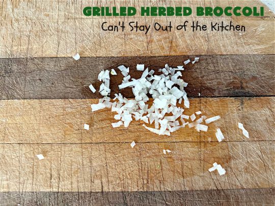 Grilled Herbed Broccoli | Can't Stay Out of the Kitchen | this simple & easy #recipe for #broccoli is adapted for the grill. It uses only a handful of ingredients & can be ready to eat in about 10 minutes! If you enjoy grilling out with friends & backyard barbecues, this is a #healthy, #GlutenFree #LowCalorie #SideDish everyone will enjoy. #broccoli #HerbedBroccoli #GrilledHerbedBroccoli