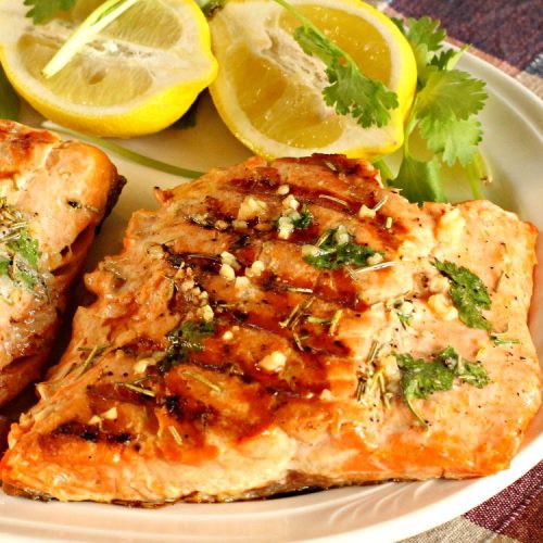 Grilled Rosemary Swordfish | Can't Stay Out of the Kitchen | this fantastic #Swordfish #recipe uses only a handful of ingredients but is absolutely sumptuous. It's a great way to eat #healthy but enjoy flavorful, tasty food at the same time. Terrific for weeknight dinners when you're short on time. #seafood #GlutenFree #fish #LowCalorie #GrilledRosemarySwordfish #CleanEating