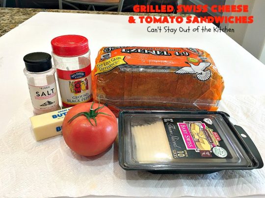 Grilled Swiss Cheese and Tomato Sandwiches | Can't Stay Out of the Kitchen | these fantastic #GrilledCheese #sandwiches are made with #SwissCheese & #tomatoes. They're always highly requested by others. Every bite is hearty, filling & totally satisfying. Great for #tailgating parties too. #GrilledCheeseSandwiches #GrilledSwissCheeseAndTomatoSandwiches
