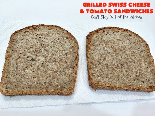 Grilled Swiss Cheese and Tomato Sandwiches | Can't Stay Out of the Kitchen | these fantastic #GrilledCheese #sandwiches are made with #SwissCheese & #tomatoes. They're always highly requested by others. Every bite is hearty, filling & totally satisfying. Great for #tailgating parties too. #GrilledCheeseSandwiches #GrilledSwissCheeseAndTomatoSandwiches