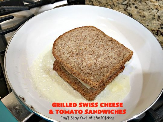 Grilled Swiss Cheese and Tomato Sandwiches | Can't Stay Out of the Kitchen | these fantastic #GrilledCheese #sandwiches are made with #SwissCheese & #tomatoes. They're always highly requested by others. Every bite is hearty, filling & totally satisfying. Great for #tailgating parties too. #GrilledCheeseSandwiches #GrilledSwissCheeseAndTomatoSandwiches