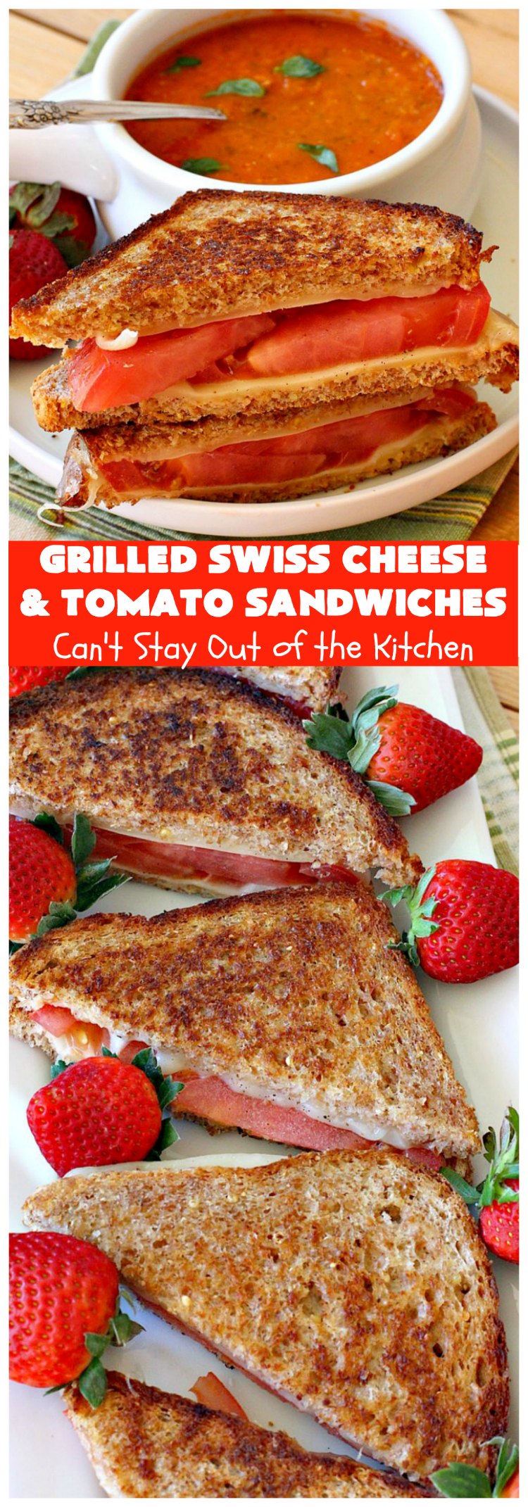 Grilled Swiss Cheese and Tomato Sandwiches | Can't Stay Out of the Kitchen | these fantastic #GrilledCheese #sandwiches are made with #SwissCheese & #tomatoes. They're always highly requested by others. Every bite is hearty, filling & totally satisfying. Great for #tailgating parties too. #GrilledCheeseSandwiches #GrilledSwissCheeseAndTomatoSandwiches