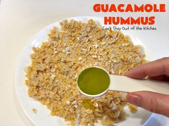 Guacamole Hummus | Can't Stay Out of the Kitchen | this fabulous #appetizer combines the best #guacamole with the best #hummus. It's terrific for #tailgating parties or any potluck. #avocados #chickpeas #vegan #glutenfree
