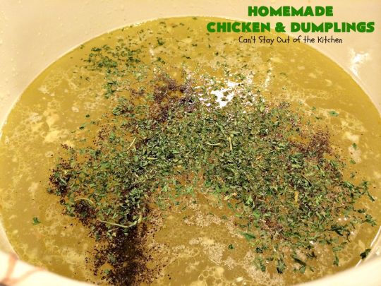 Homemade Chicken and Dumplings | Can't Stay Out of the Kitchen | My Mom's #chickenanddumplings #recipe can't be beat! This fantastic #soup is perfect comfort food for fall. #chicken #dumplings #noodles