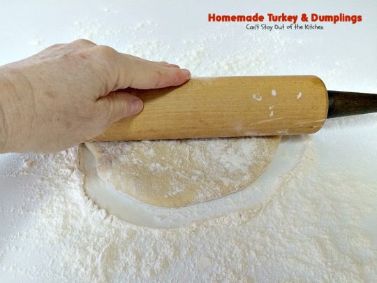 Homemade Turkey & Dumplings | Can't Stay Out of the Kitchen | my kid's favorite #soup when they were growing up. Succulent & delicious way to eat leftover #turkey. This one has step-by-step instructions for making homemade dumpling #noodles.