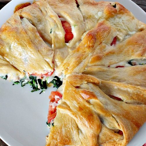 Ham and Cheese Croissant | Can't Stay Out of the Kitchen | this fabulous #breakfast #croissant is perfect for #holidays or company. It's filled with #ham, #Swisscheese, #spinach & #tomatoes. It's so mouthwatering you won't be able to stop eating!