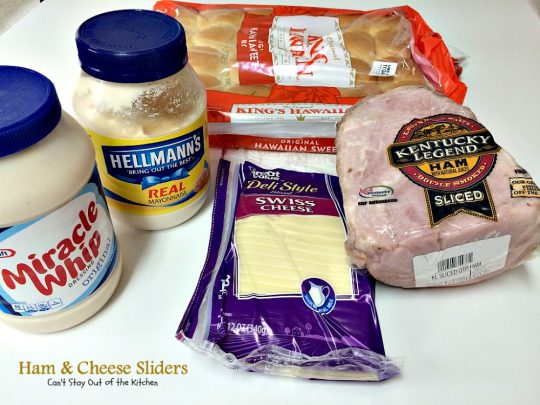 Ham & Cheese Sliders | Can't Stay Out of the Kitchen | these fantastic #sliders are so easy to make and so delicious to eat. They use #KingsHawaiianRolls. Great for #Tailgating and #SuperBowl parties. #Ham #Swisscheese